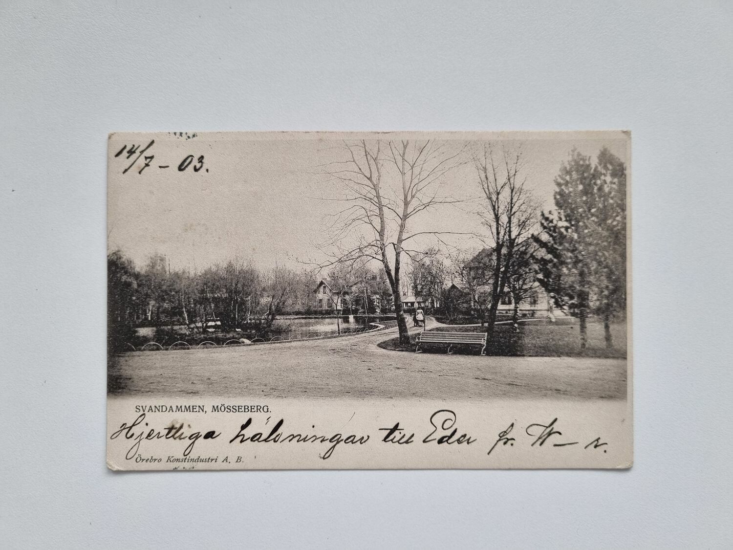 Vykort Svandammen, Mösseberg 1903