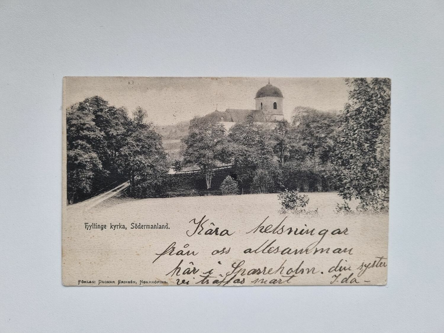 Vykort Hyltinge kyrka, Södermanland 1906