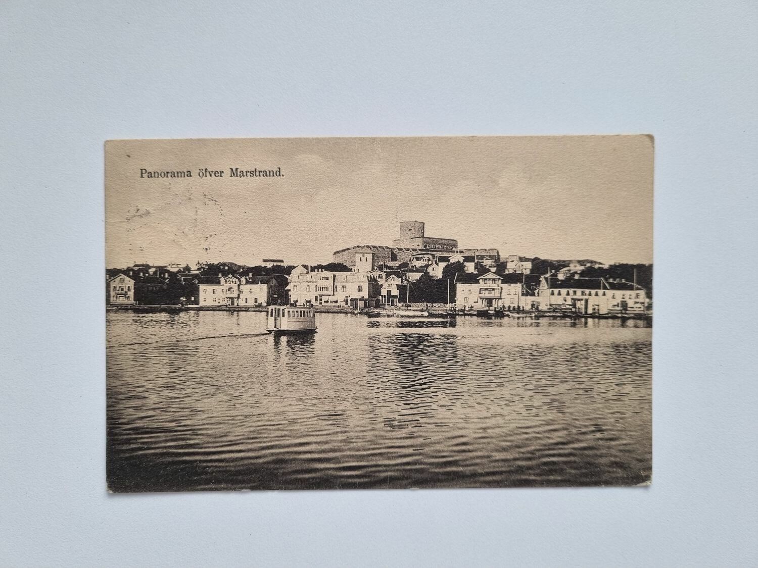 Vykort Panorama öfver Marstrand, 1917