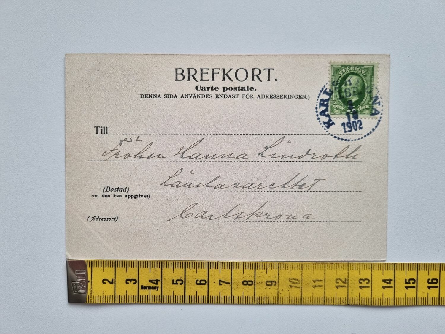Vykort Carlskrona, Parti af Hoglands Park, 1902