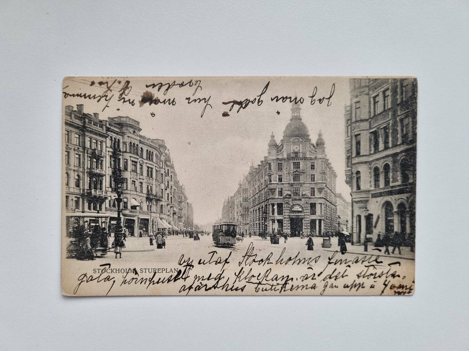 Vykort Folkliv Stockholm Stureplan, 1903