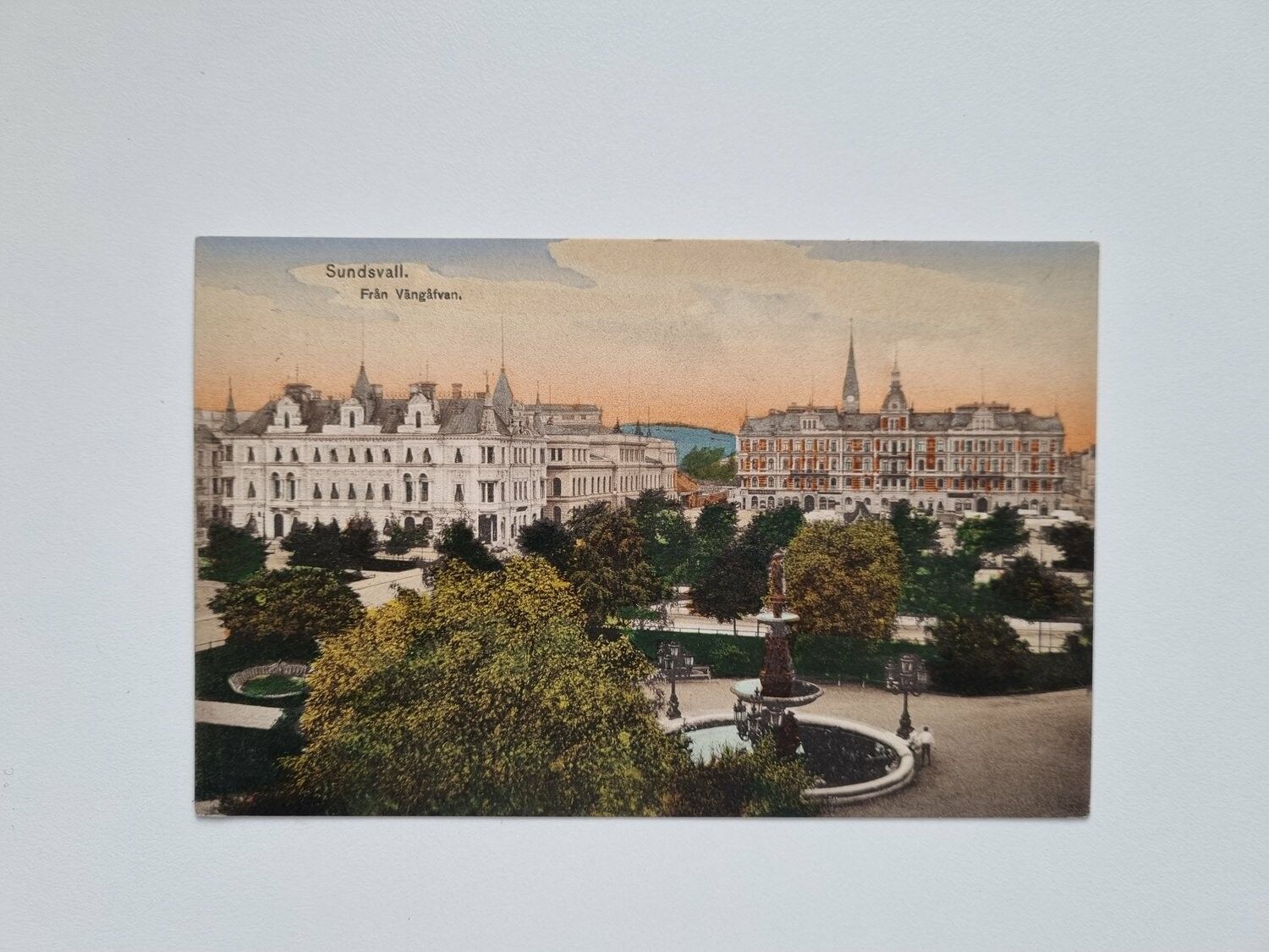 Vykort Sundsvall. Från Vängåfvan, 1913
