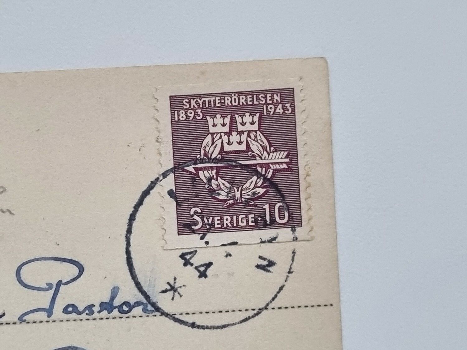 Vykort Bolstads kyrka, Dalsland 1944