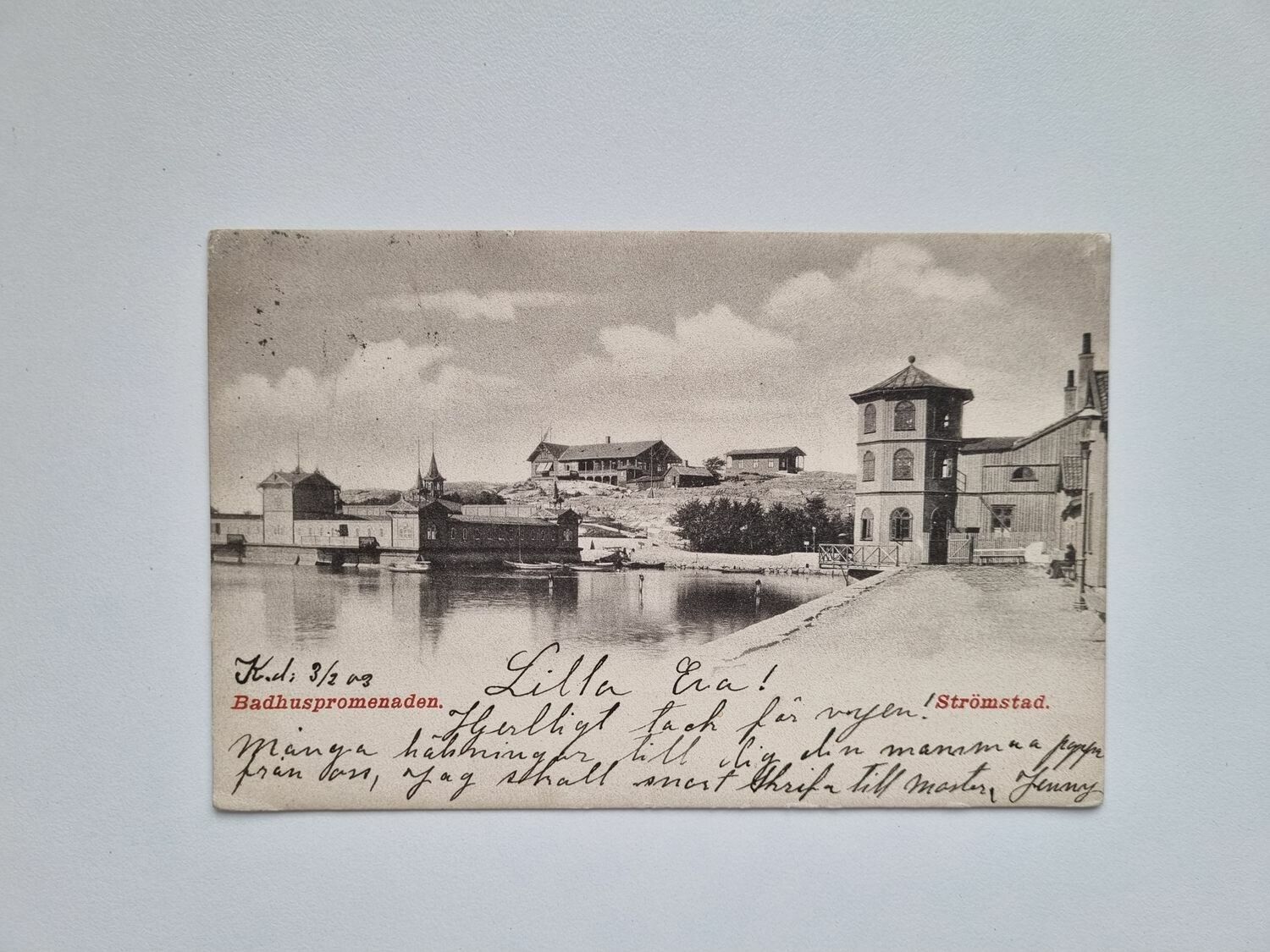 Vykort Badhuspromenaden Strömstad 1903