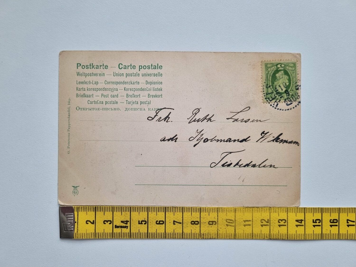 Vykort Slottet i rimfrost. Wadstena, 1908