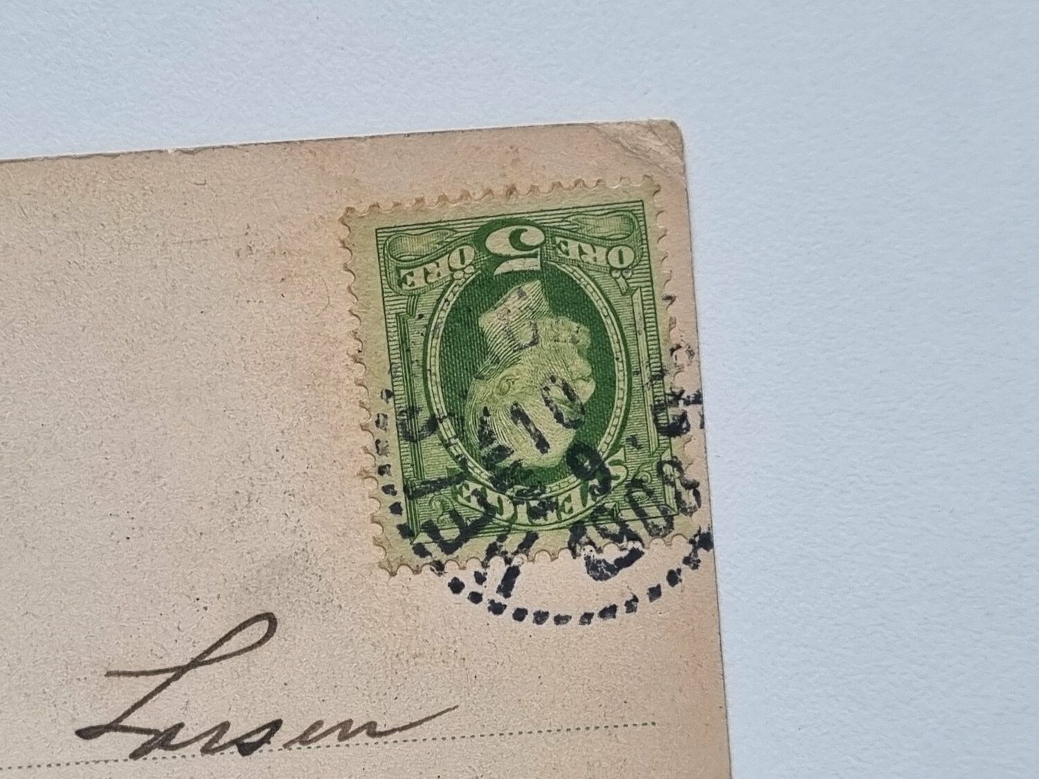 Vykort Slottet i rimfrost. Wadstena, 1908