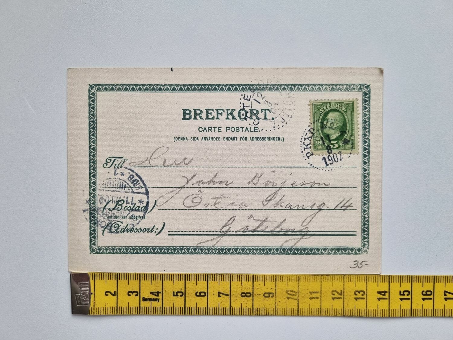 Vykort Dalslands kanal. Parti från Baldersnäs, 1902