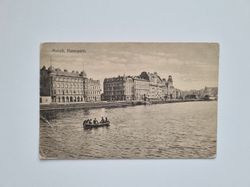 Vykort Malmö, Hamnparti, 1918