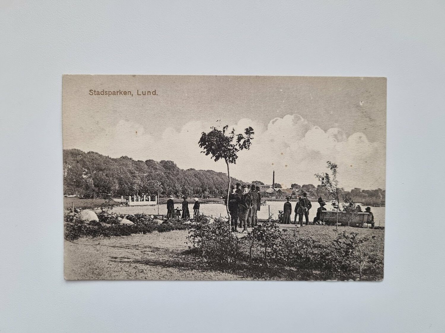 Vykort Folksamling, Stadsparken, Lund.