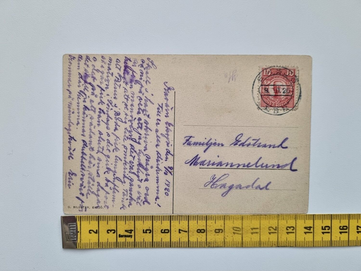 Vykort Eksjö Vapen, 1920