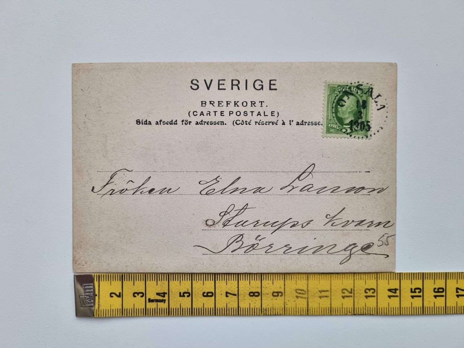 Vykort stämplad 1905