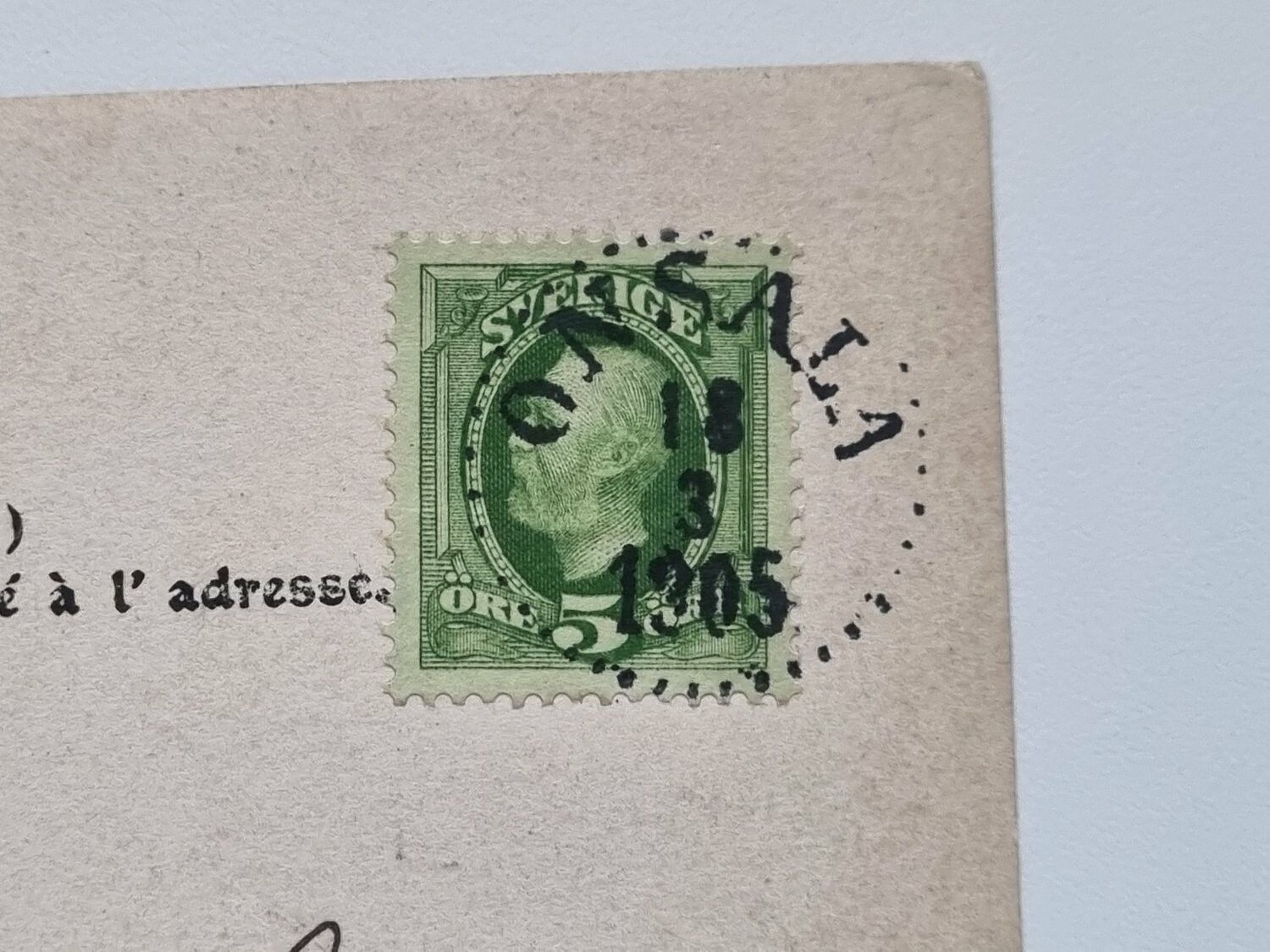 Vykort stämplad 1905