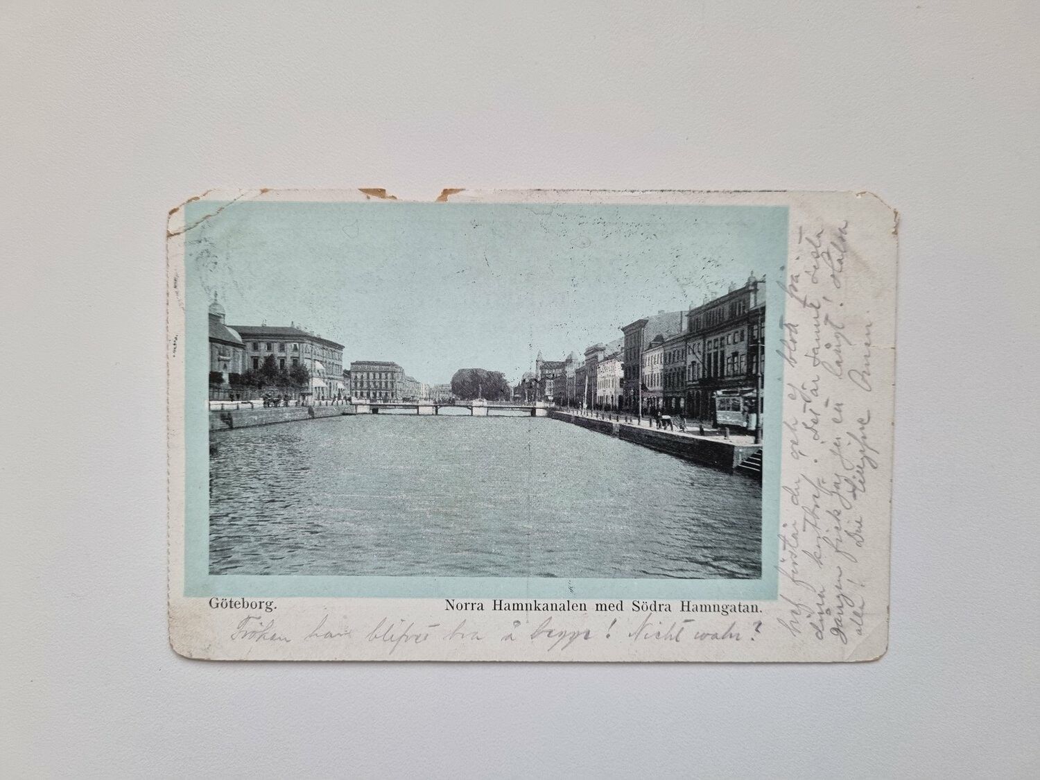 Vykort Göteborg, Norra Hamnkanalen med Södra Hamngatan 1907