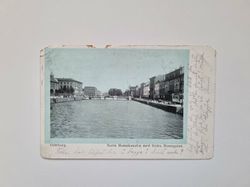 Vykort Göteborg, Norra Hamnkanalen med Södra Hamngatan 1907