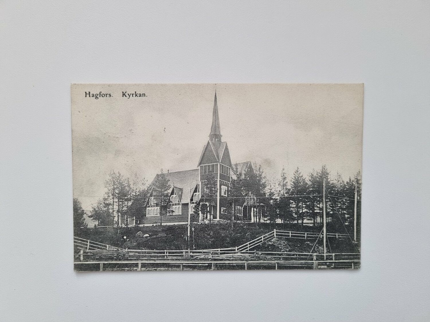 Vykort Hagfors Kyrkan 1907