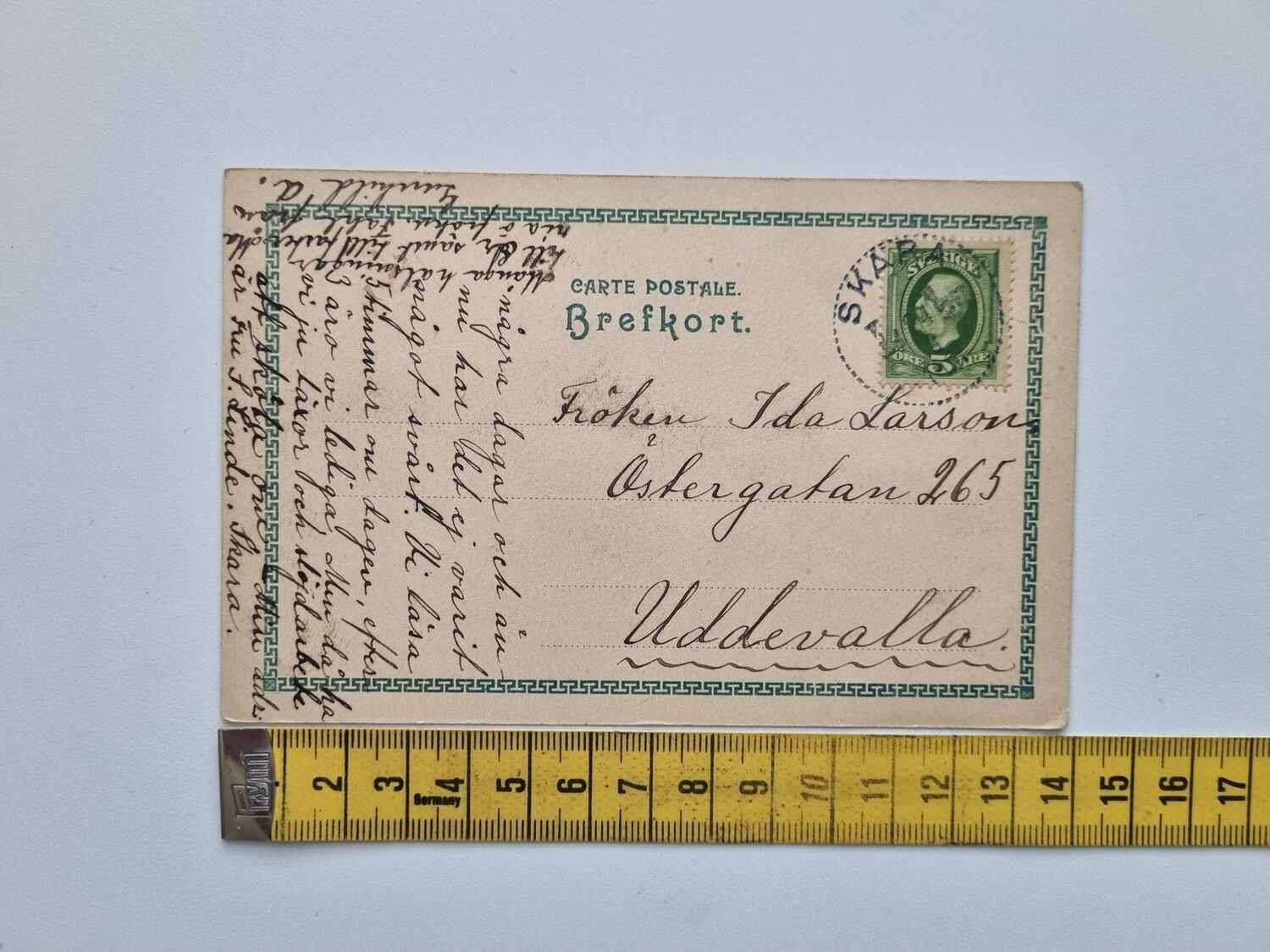 Vykort Skara Elementärläroverket, 1906