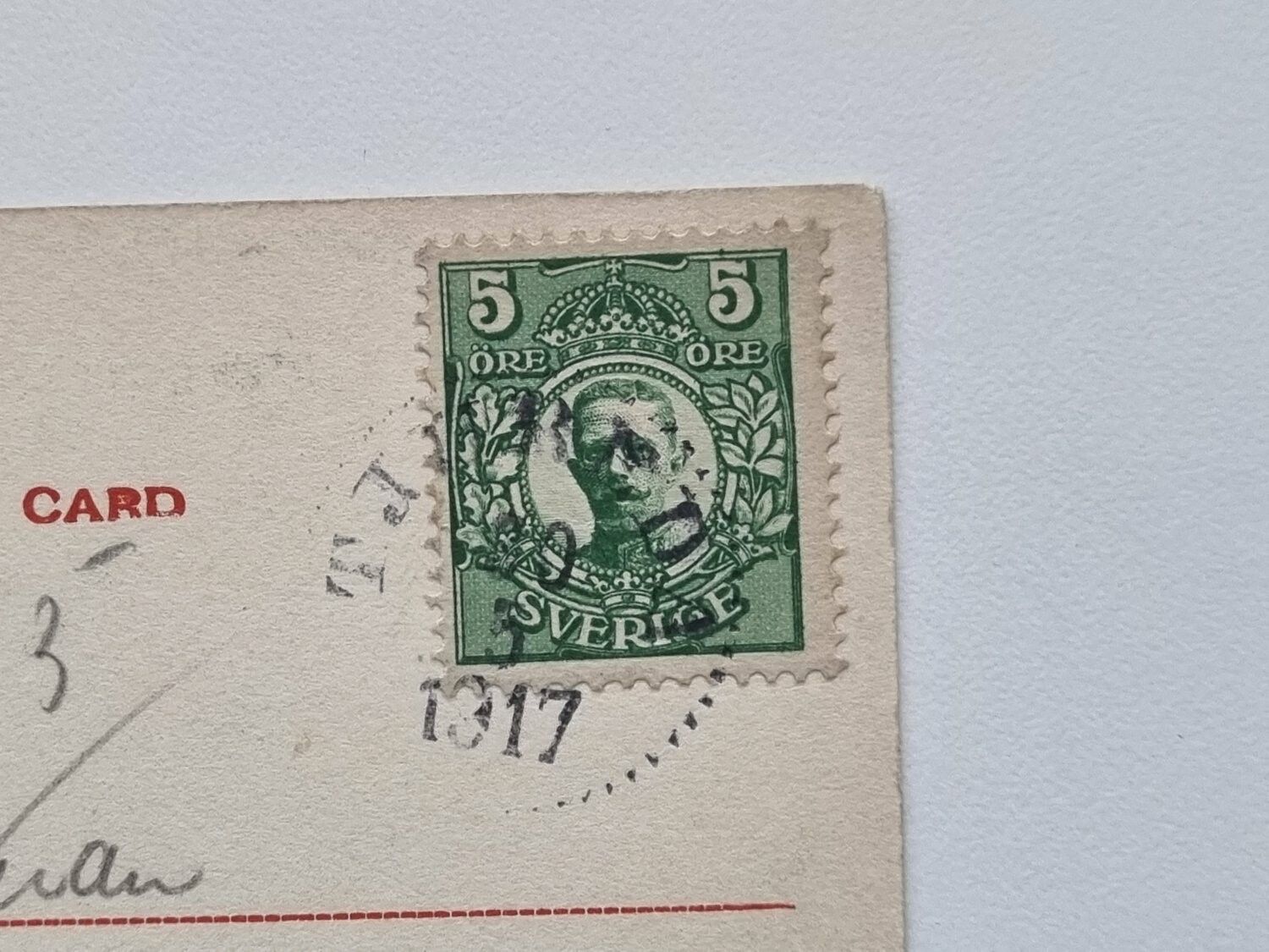 Vykort Åby. Tjureda 1917