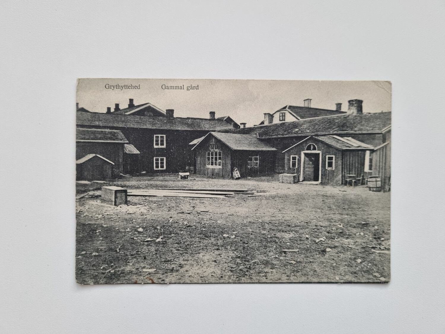 Vykort Grythyttehed Gammal gård, 1913