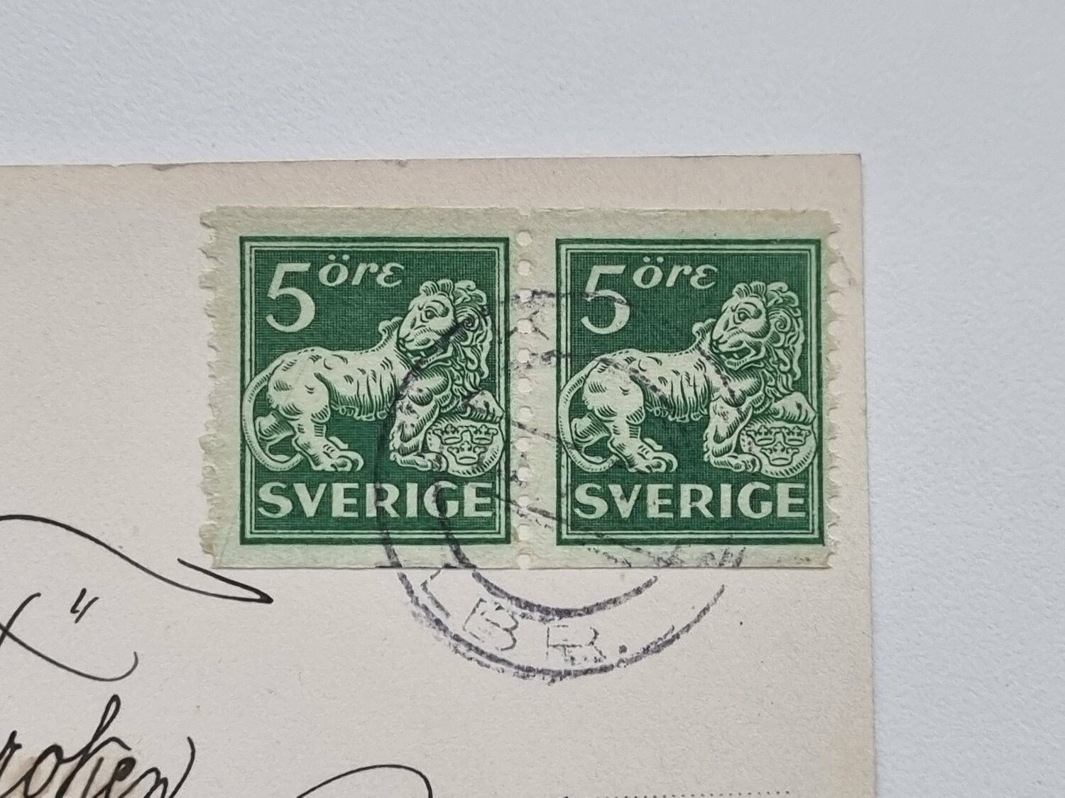 Vykort Vestra Eneby, Skolan och Kyrkan.