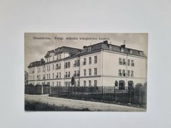 Vykort Hessleholm. Kungl. skånska trängkårens kasärn, 1912