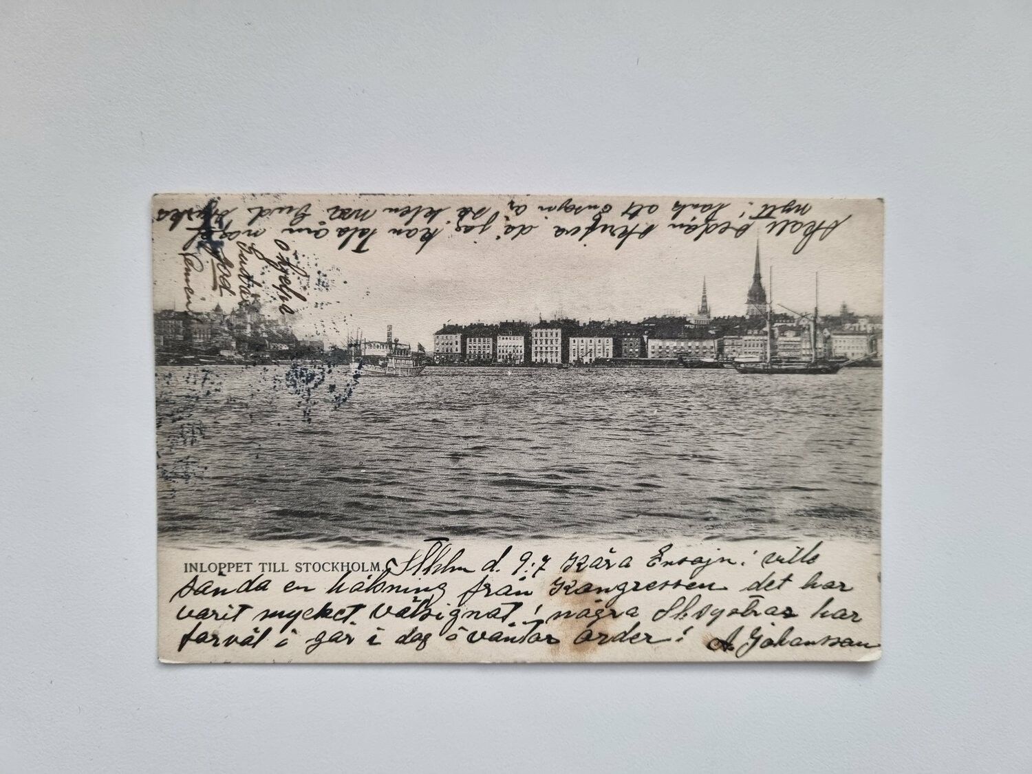 Vykort Inloppet till Stockholm, 1903