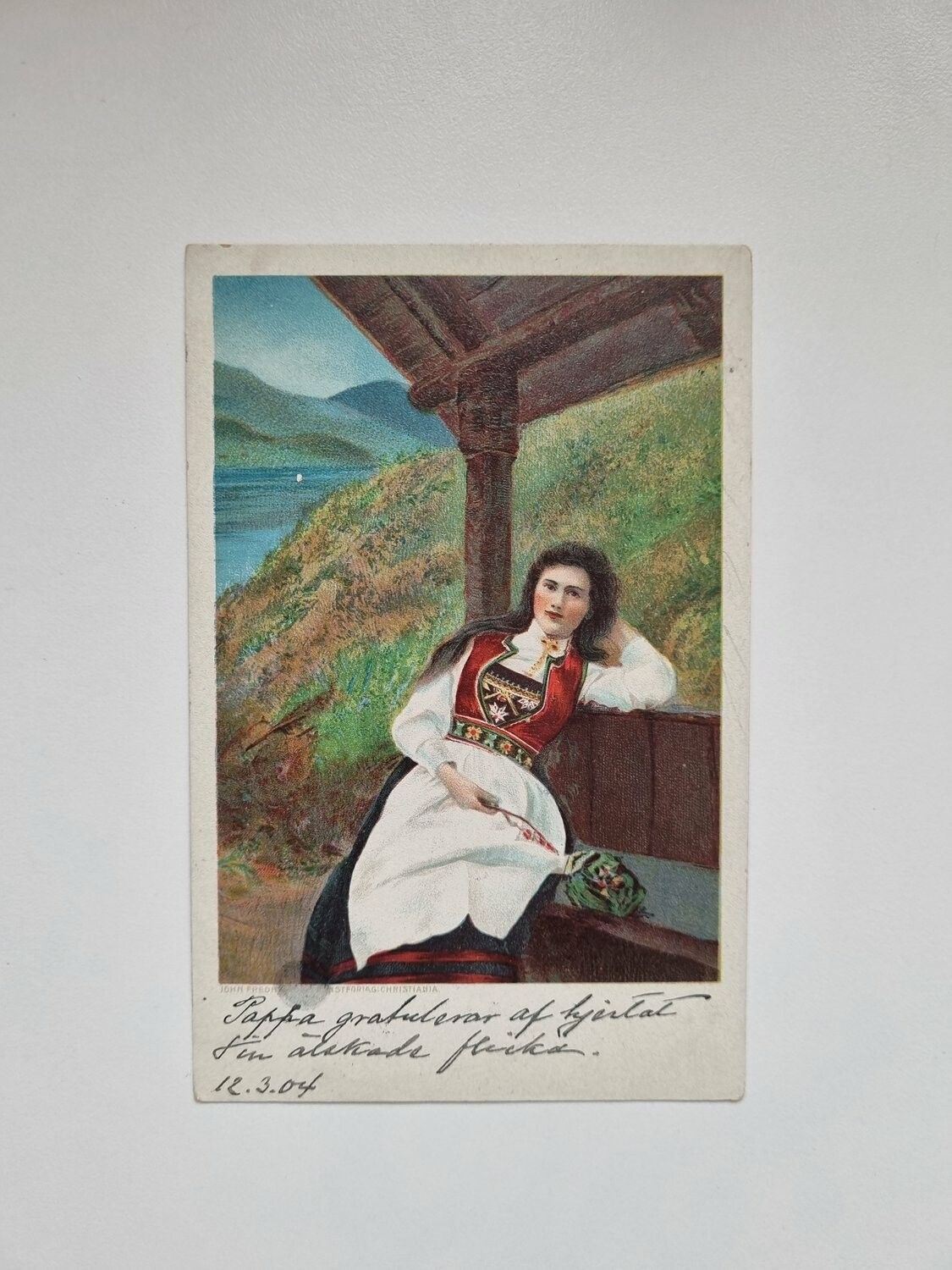 Vykort Kvinna i folkdräkt, 1904