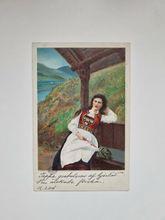 Vykort Kvinna i folkdräkt, 1904