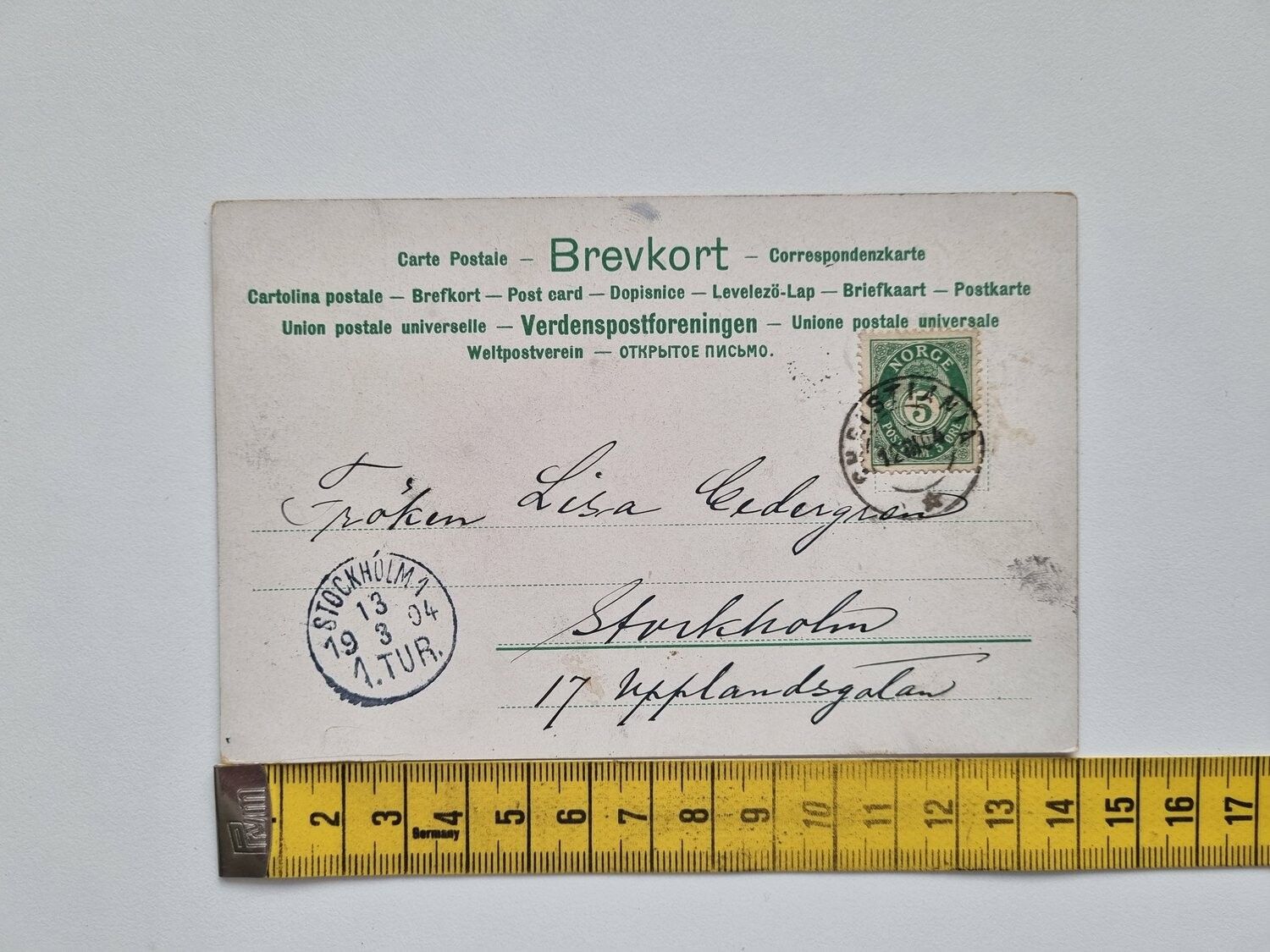 Vykort Kvinna i folkdräkt, 1904