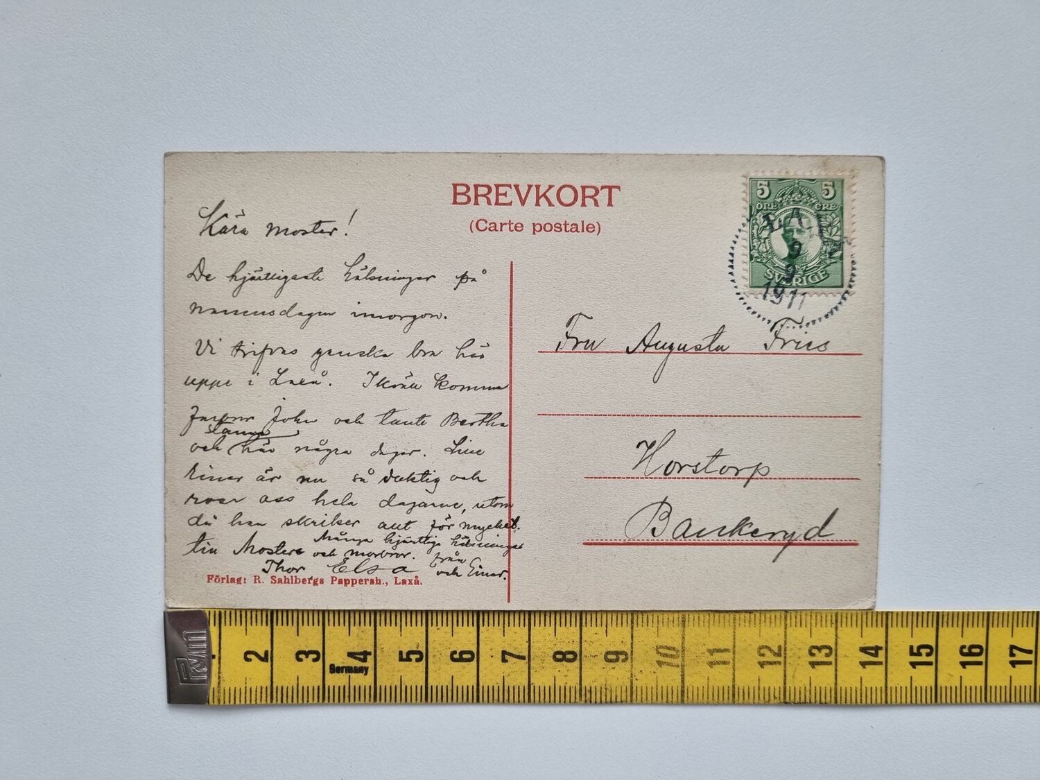 Vykort Laxå Herrgården, 1911