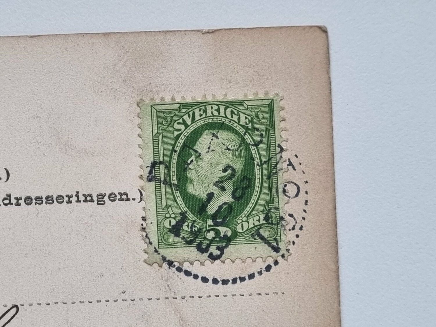 Vykort Hus vid vatten. Stämplad 1903