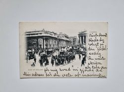 Vykort Folksamling. Bank of England, London 1903