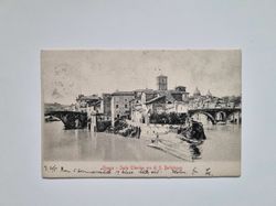 Vykort Roma Isola Tiberina ora di S. Bartolomeo