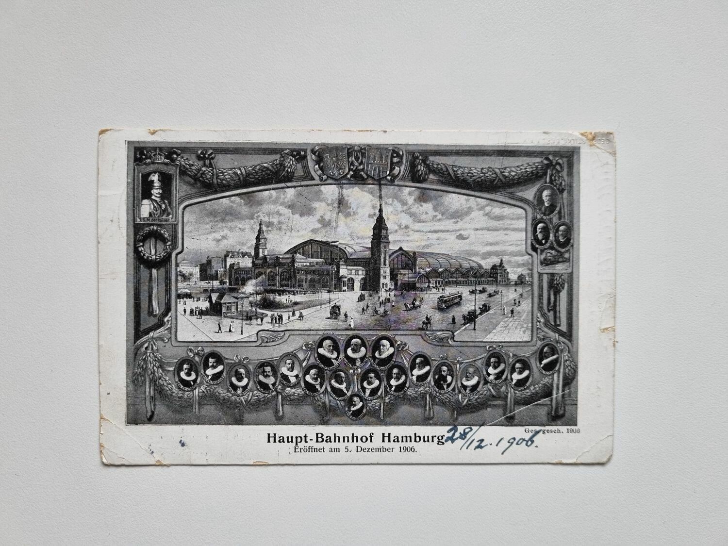 Vykort Haupt-Bahnhof Hamburg, 1906