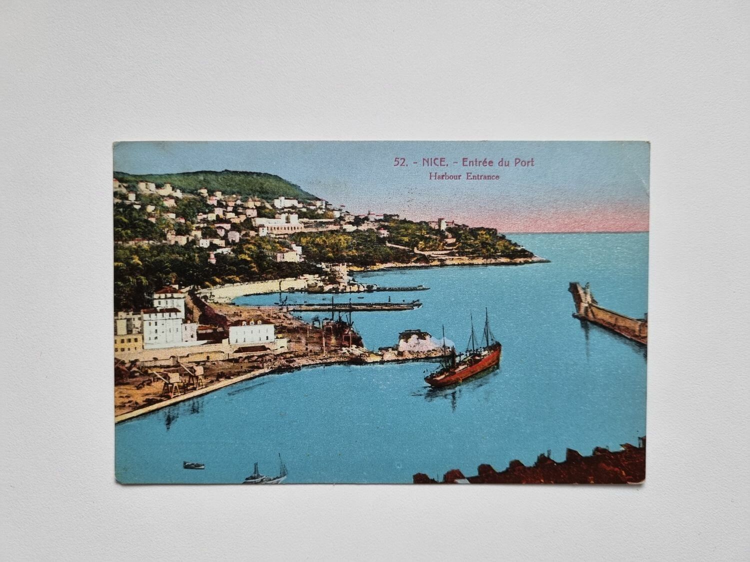 Vykort NICE. Entrée du Port, 1923