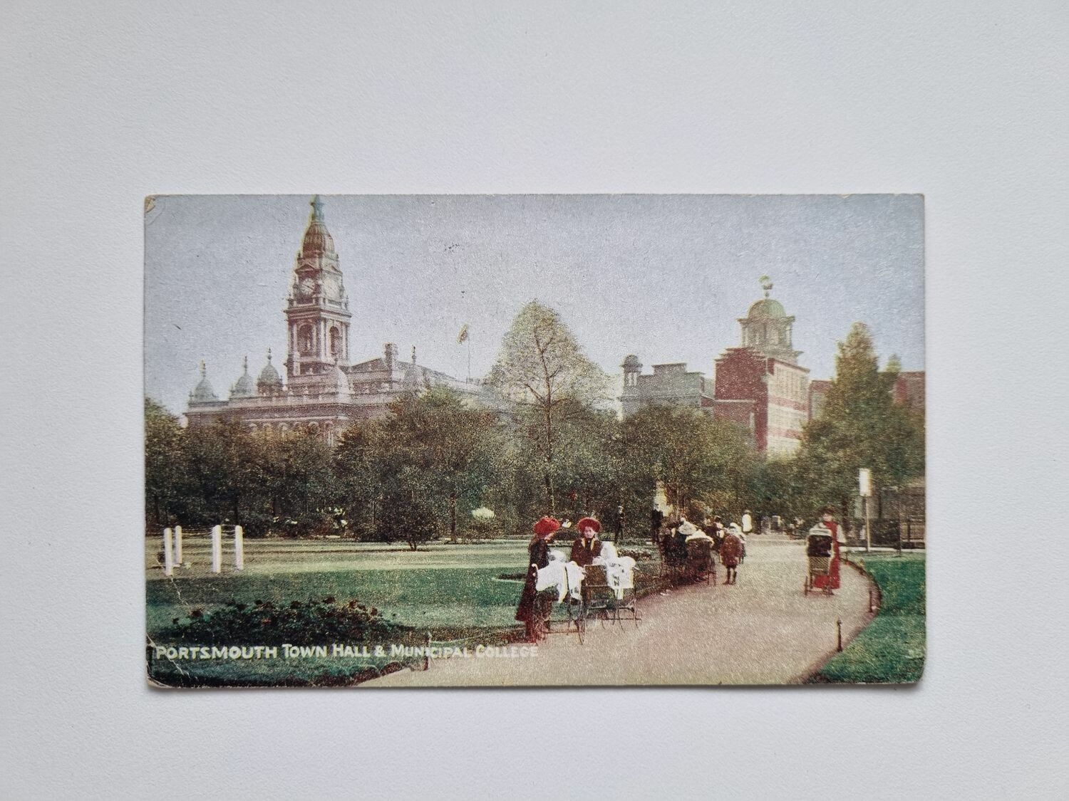 Vykort Portsmouth Town Hall & Municipal Collage, 1923