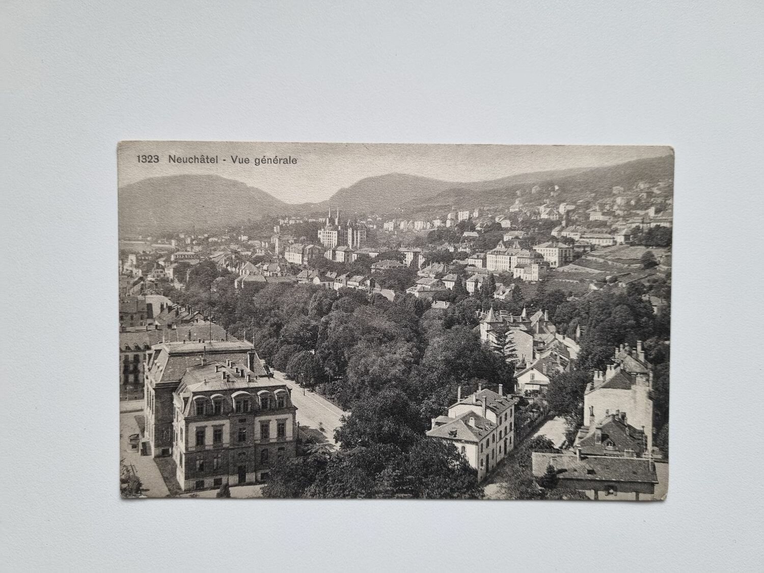 Vykort Schweiz, Neuchâtel Vue générale, 1911