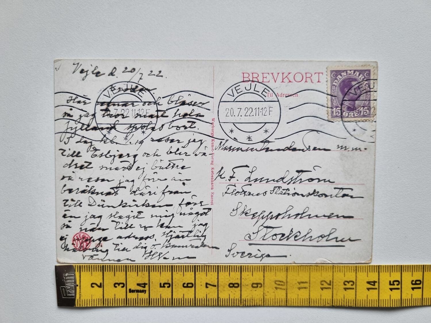Vykort Danmark, Vejle Raadhuset, 1922
