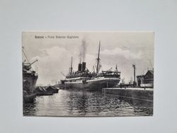 Vykort Fartyg, Italien. Genova Ponte Federico Guglielmo