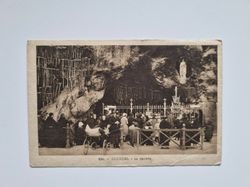 Vykort Folksamling, LOURDES. LA GROTTE, 1928
