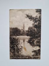 Vykort Yorktown Church and Lake, 1922