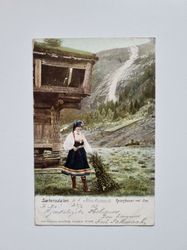 Vykort Norge, Sætersdalen. Reiarfossen ved Ose, 1903