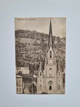 Vykort Norge. Bragernes Kirke, Drammen.