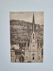 Vykort Norge. Bragernes Kirke, Drammen.