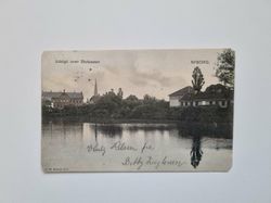 Vykort Danmark. Nyborg. Udsigt over Slotssøen, 1908