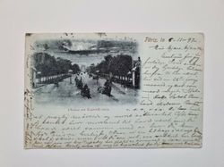 Vykort Frankrike. Paris, 1897. L'AVENUE DES CHAMPS-ÉLYSÉES.