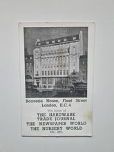 Vykort Bouverie House, London, 1936