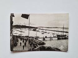 Vykort Långedrag. G.K.S.S. båthamn sedd