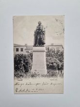 Vykort Lund. Tegnérs staty, 1903