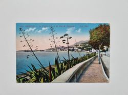 Vykort MENTON.- La Vieille Ville et la Baie de Garavan, 1914