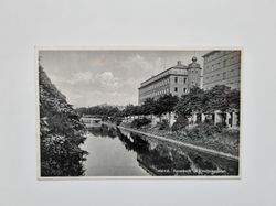 Vykort Malmö. Kanalparti vid Drottninggatan, 1935